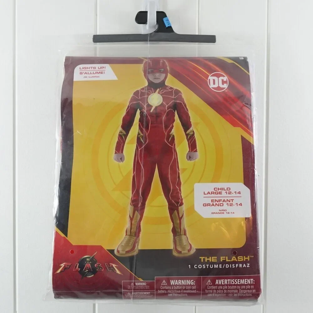 The Flash Kids Light Up Costume DC Studios Size Large 12-14